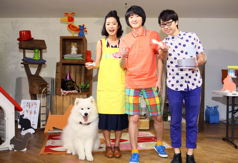 ▲公視總經理丘岳、旺福MAMI、姚小民、肚皮出席友善動物節目《毛起來幸福站》。（圖／公視，2016.10.06）