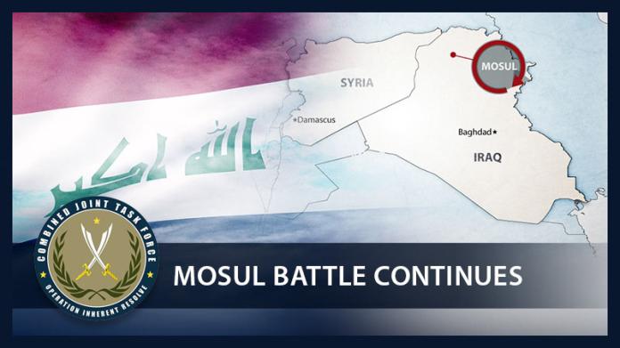 ▲美國與伊拉克在2016年3月攜手發動「解放摩蘇爾」\\(Liberation of Mosul\\)軍事行動，試圖收復伊拉克第二大城摩蘇爾。（圖／美國國防部）