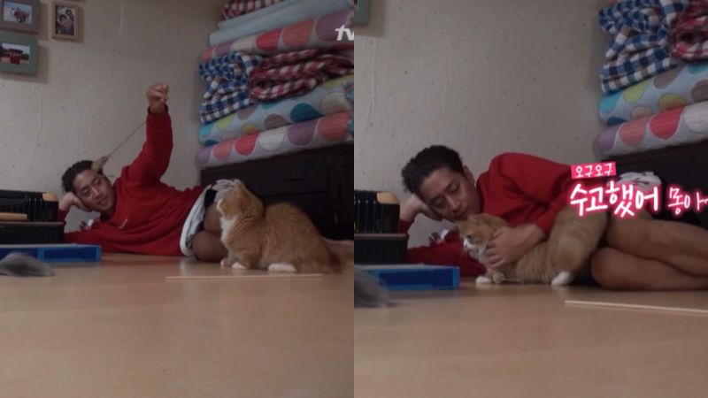 ▲ERIC和尹均相的貓Mong。（圖／翻攝自YouTube）