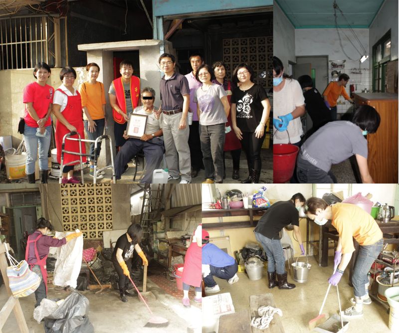葉裕元理事長發起協助獨居老人環境清潔公益活動，學員們參加踴躍。