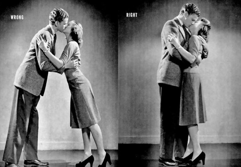 ▲美國老牌雜誌《生活雜誌》（《LIFE》）在1942年就已推行一組「正確接吻指南」（How to kiss），教你如何接吻。（圖／翻攝自BoredPanda）