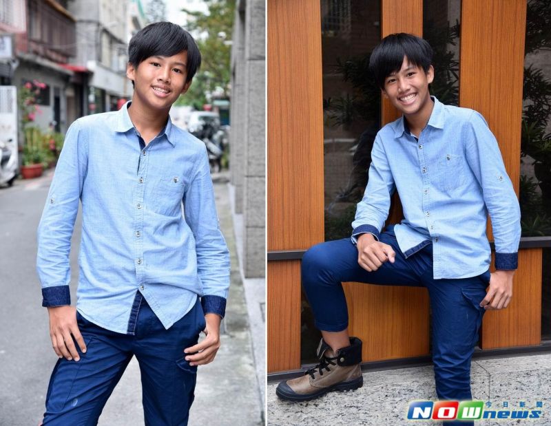 ▲陳宇拍片時才國小5、6年級，現在已經國二囉。（記者林柏年攝，2016.11.19）