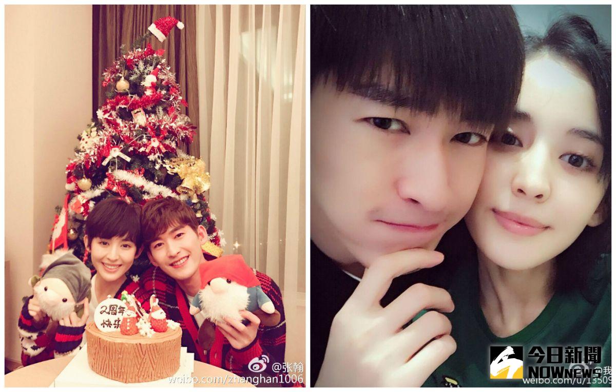 ▲張翰在微博貼出與女友古力娜札的放閃照，被網友笑問：確定不是兄妹？（圖／翻攝自張翰、古力娜札微博，2016.12.25）