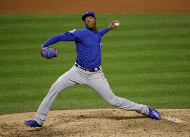 ▲Aroldis Chapman曾在世界大賽期間採用重球訓練。（圖／美聯社／達志影像）