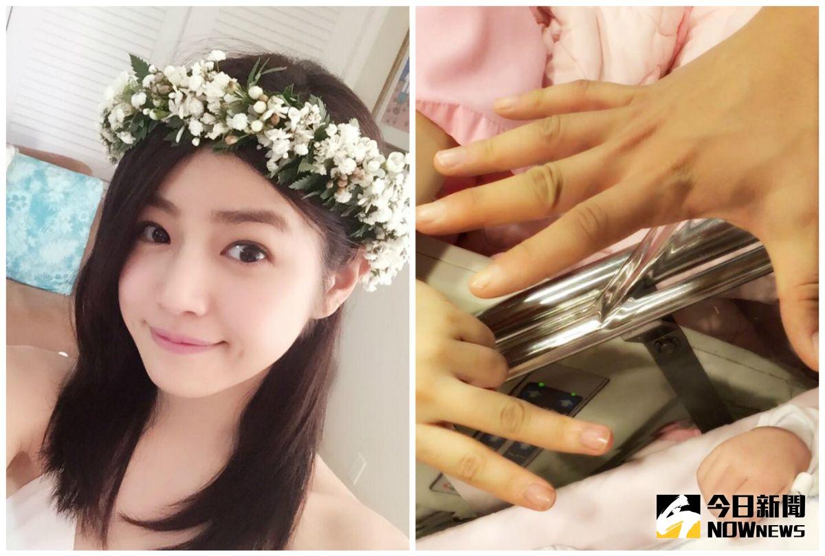 ▲陳妍希平安生產，臉書貼出一家三口的「手合照」萌翻眾人。（圖／翻攝自陳妍希臉書，2016.12.20）