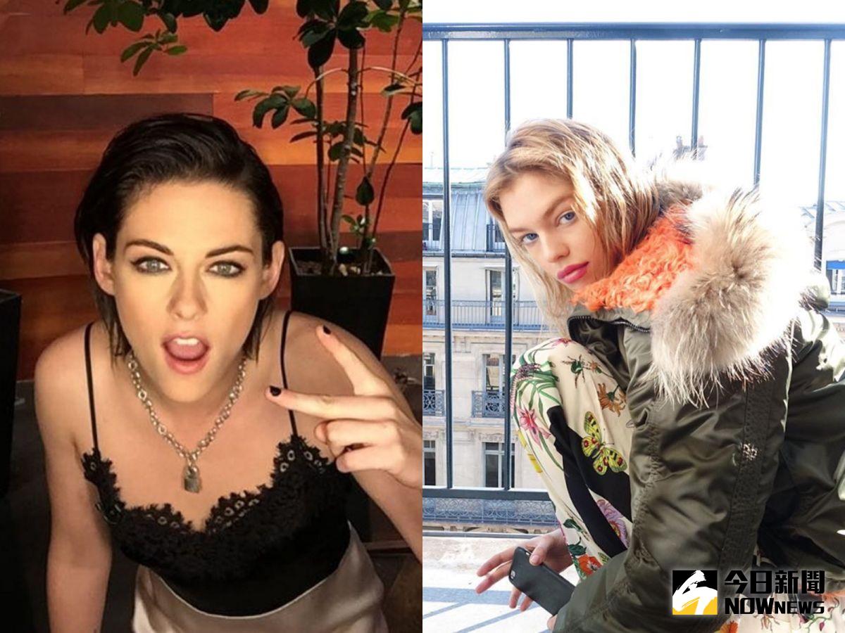 ▲克莉絲汀史都華（左）才傳與歌手聖玟森交往，上周又和史黛拉（右）出雙入對。（合成圖／翻攝自Instagram，2016.12.16）