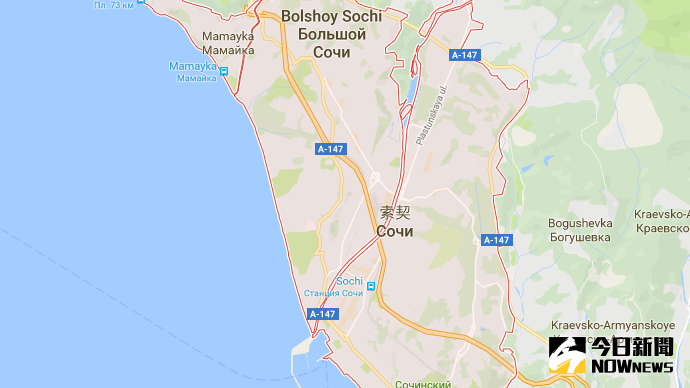 ▲俄羅斯軍機從索契起飛後20分鐘，突然從雷達上消失。（圖／截取自Google地圖：google.com.tw/maps）