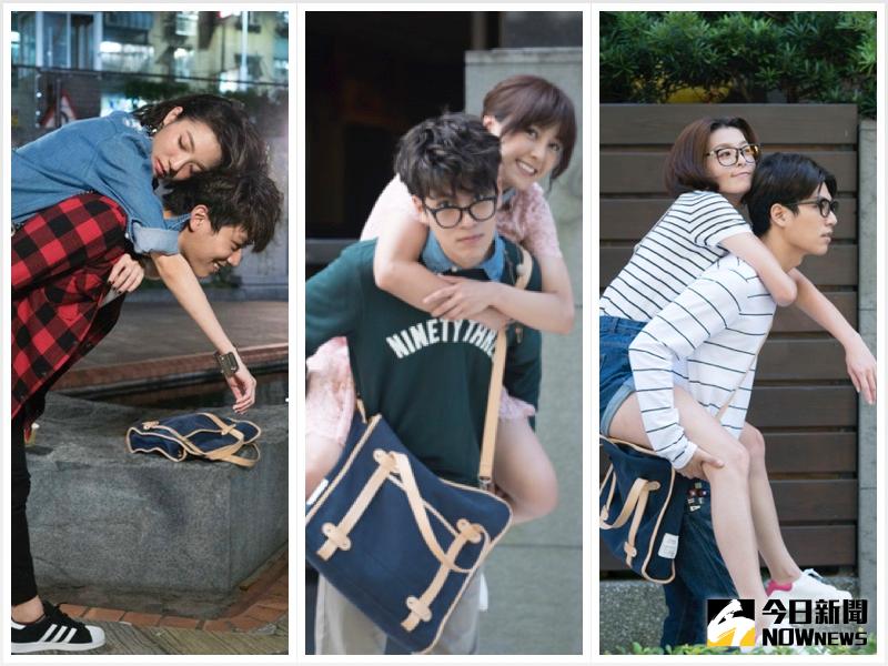 ▲SpeXial子閎接連背上李依瑾（右圖起）、大元和庭萱，腰力差點吃不消。（圖／緯來電影台提供，2016.12.19）