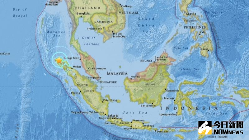 ▲印尼蘇門答臘地區傳6.4級強震，未發布海嘯警報。（圖／翻攝自美國地質調查所(USGS)網站：earthquake.usgs.gov）