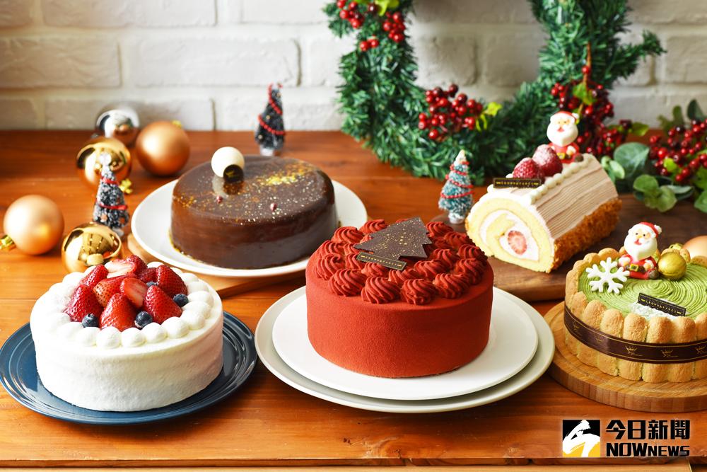 ▲迎接聖誕節與跨年，金鑛咖啡推出2款主題蛋糕，以及7款節慶糕點，並因應交換禮物商機，推出免費包裝的服務，預計帶動整體銷售成長4成。（圖／金鑛咖啡提供）