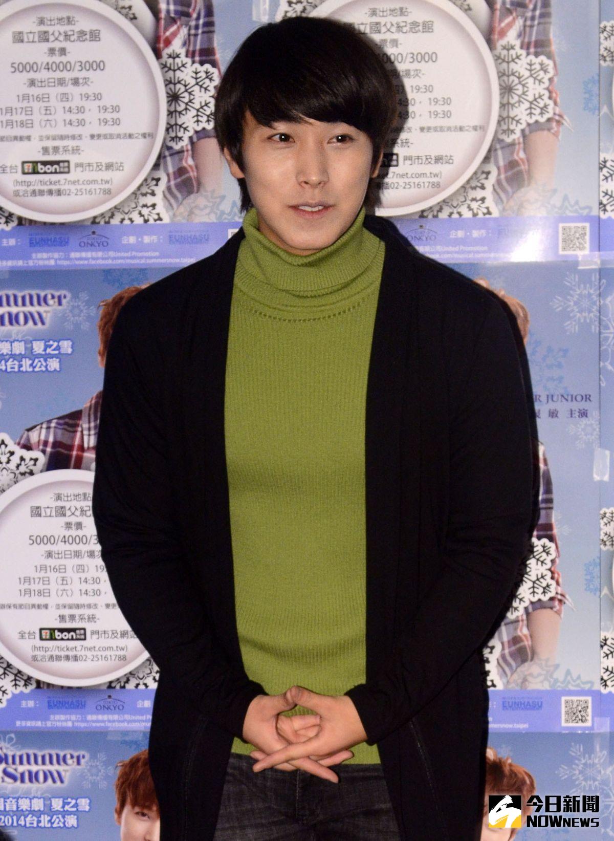 SJ晟敏宣傳韓國音樂劇《夏之雪》。（記者林調遜／攝影）