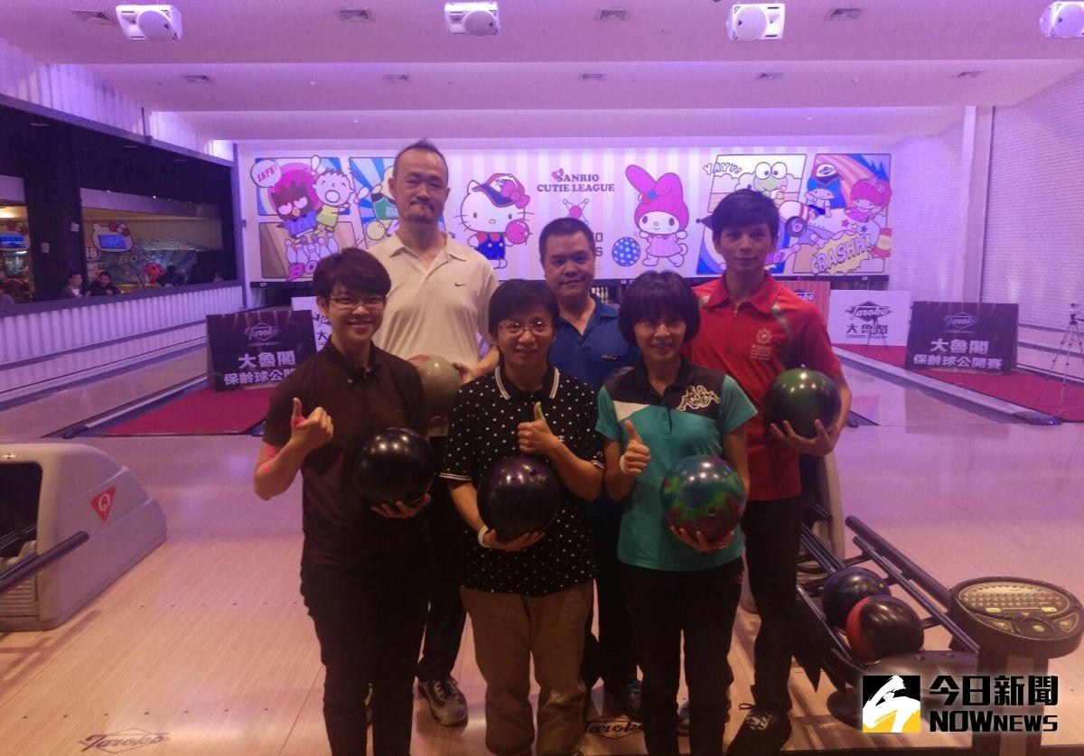 ▲參加大魯閣保齡球賽的好手，前排左起鄭作習、潘育分、林宜亨，後排左起蔡英豪、薛金華、張浩璿。（圖／主辦單位提供）