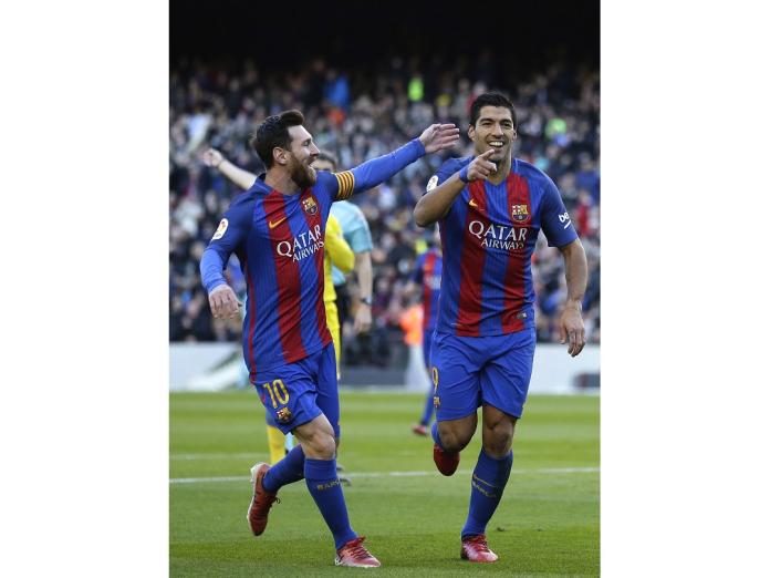 ▲Lionel Messi（左）、Luis Suarez（右）同場發揮，如今將分道揚鑣。（圖／美聯社／達志影像）