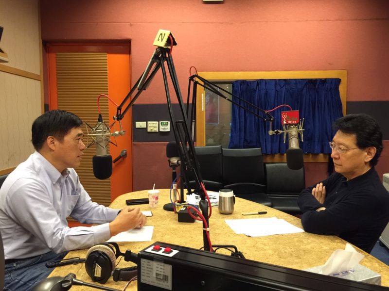 ▲國民黨副主席郝龍斌12日接受廣播節目專訪。（圖／郝龍斌辦公室提供）