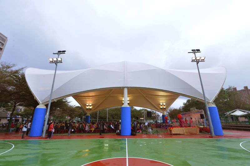 ▲桃園區第二座，三民運動公園天幕籃球場啟用。(圖片來源：桃園市政府)