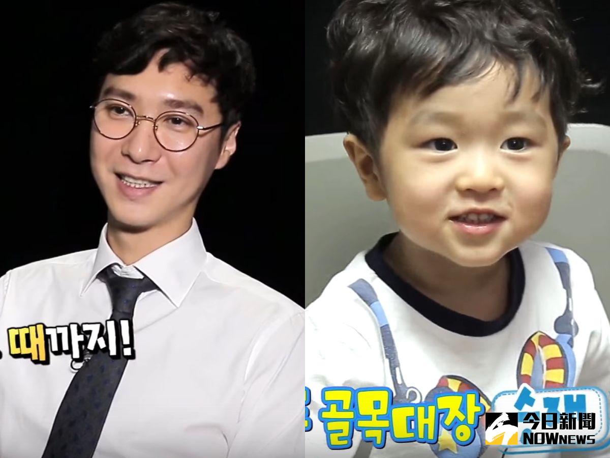 ▲高志溶（左）兩歲兒子勝宰萌力驚人，受觀眾喜愛收視狂飆。（圖／翻攝自KBSEntertain YouTube，2017.01.02）