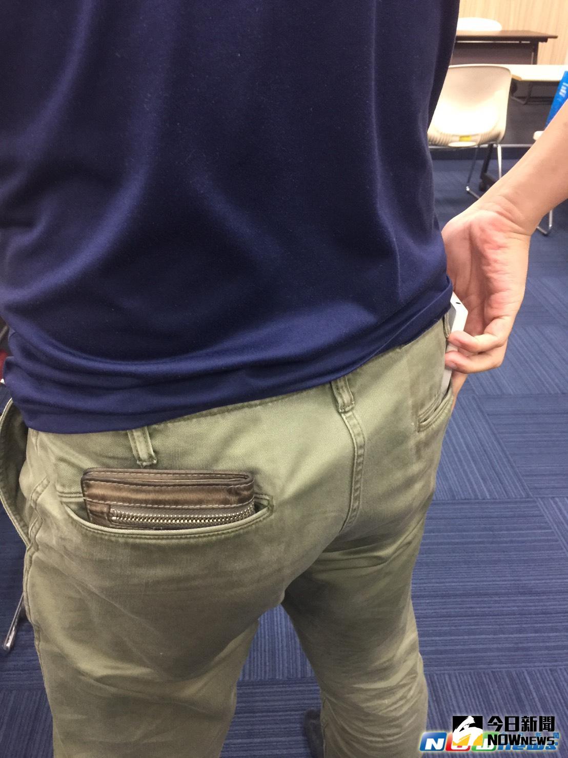 ▲醫師提醒，習慣將錢包或手機放置褲後口袋的人要留意，坐下時務必取出，避免梨狀肌受到強力壓迫。