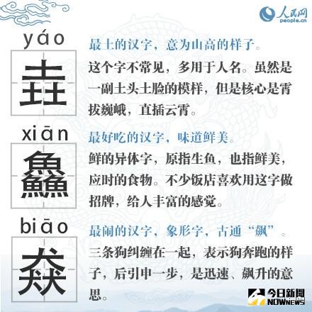 史上最難認的國字之一。