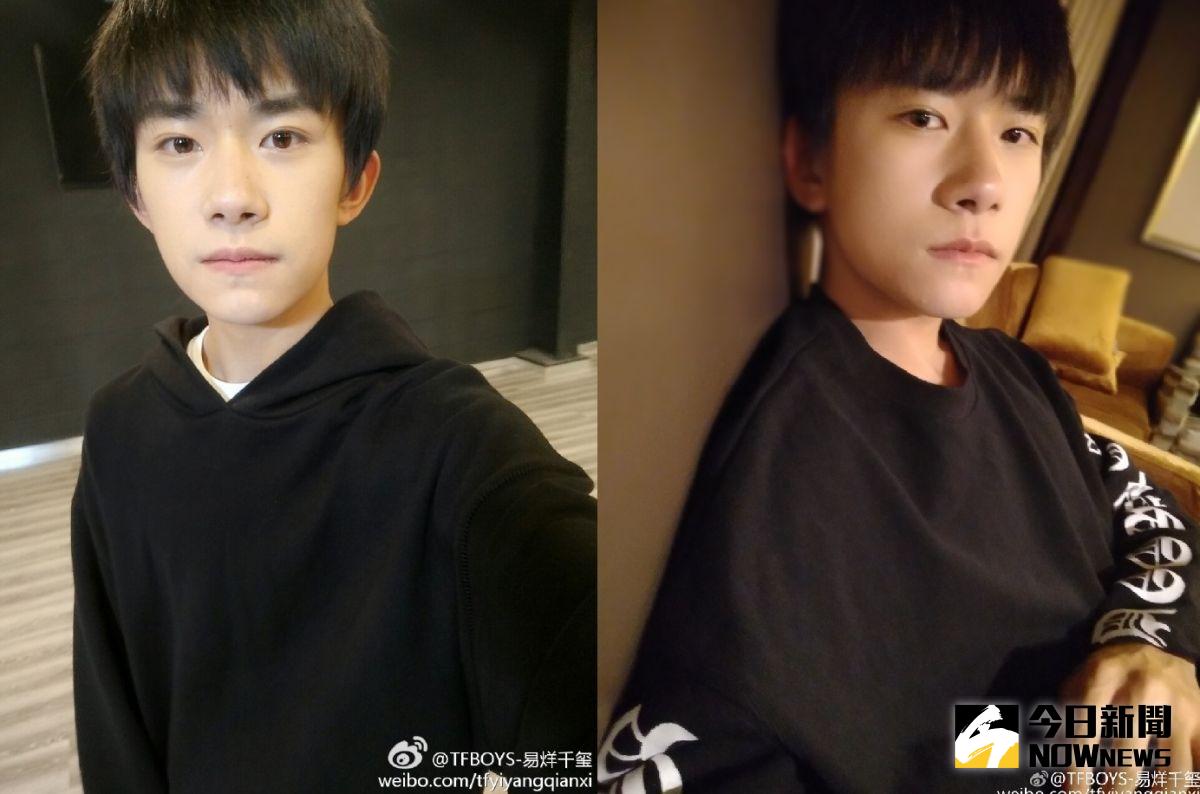 ▲易烊千璽曬自拍照，粉絲卻把他的鼻孔也一起補了。（圖／翻攝自易烊千璽微博，2017.02.27）