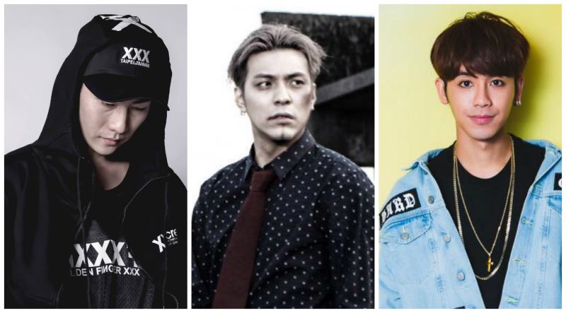 ▲饒舌歌手陳政文（左起）力挺嘎嘎，怒嗆鼓鼓「消費團員」。（合成圖／翻攝自陳政文、嘎嘎、鼓鼓臉書，2017.02.13）