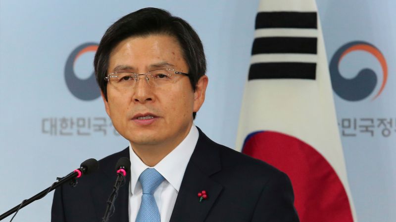 ▲南韓代總統黃教安發表談話，關切北韓試射飛彈及金正男遭暗殺一案。（圖／達志影像／美聯社）