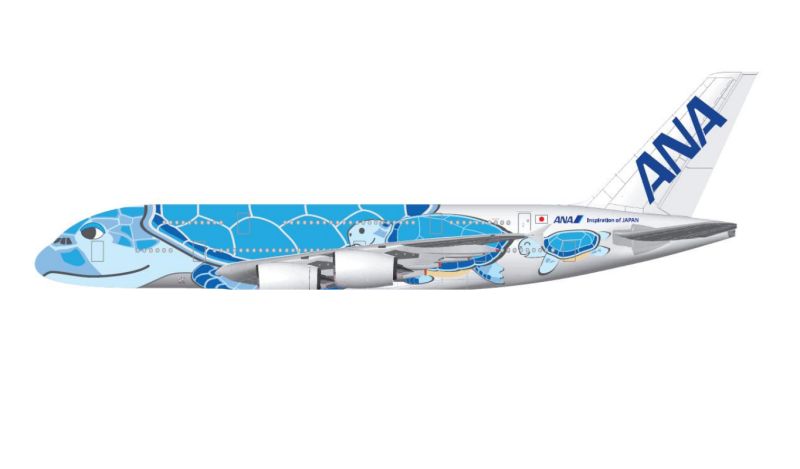 ▲ANA全日空最新引進A380客機，將會以「綠蠵龜」為主題翱翔天際。（圖／ANA）