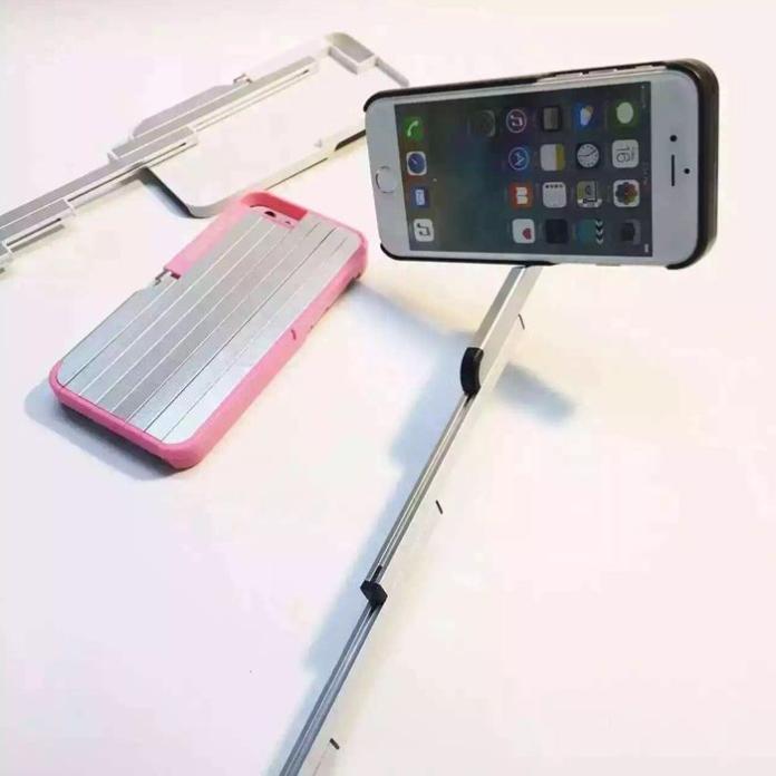 ▲將原本的鋁合金背蓋創新加入自拍棒功能。（圖／公關照片）