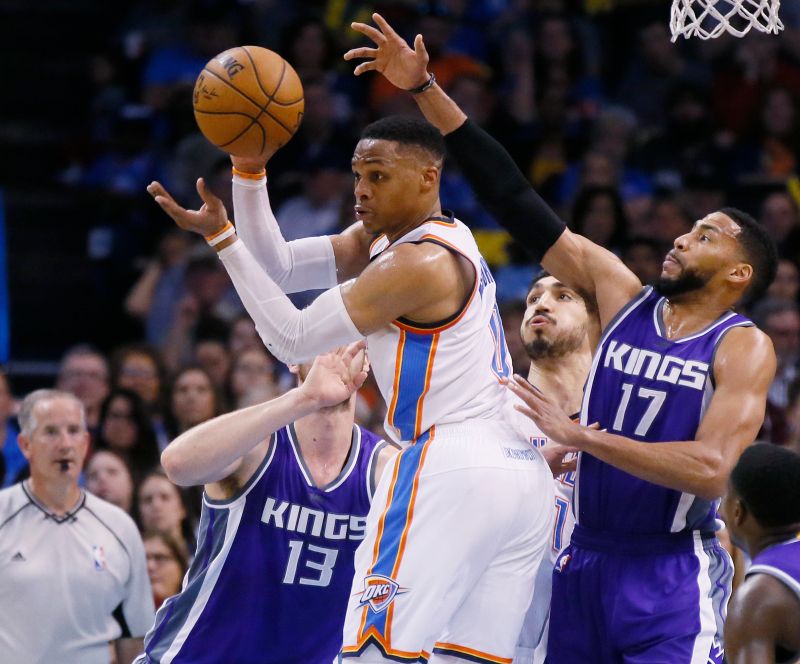 ▲衛少「雙十」好表現，率雷霆打出一波五連勝佳績。（圖／美聯社／達志影像）