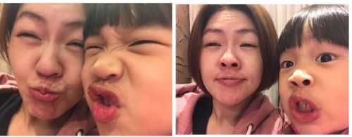 ▲許老三（右）從小就愛跟著小S（左）一起扮鬼臉，模樣相當逗趣可愛。（圖／小S臉書）