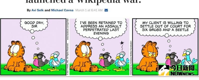 ▲加菲貓不是公的？網友掀論戰。（圖／翻攝自《華盛頓郵報》）