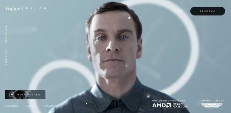 ▲人工智能機器人「華特」（Walter），外型與男主角米高法斯賓達（Michael Fassbender）一模一樣。（圖／翻攝自YouTube，下同）