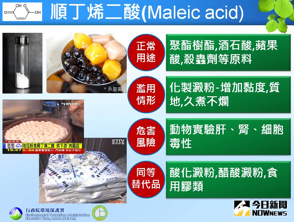 ▲轟動一時毒澱粉順丁烯二酸，環保署將列為毒化物。（圖／環保署提供）