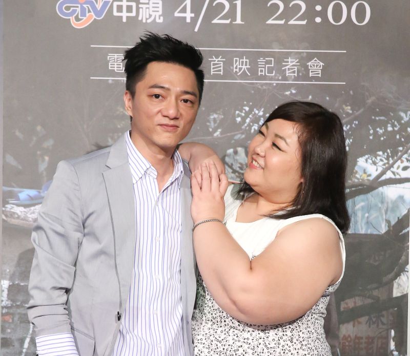 ▲《TMD天堂》首映，藍葦華、廖慧珍，童星謝飛、童星陳天霖。（圖／中視，2017.04.17）