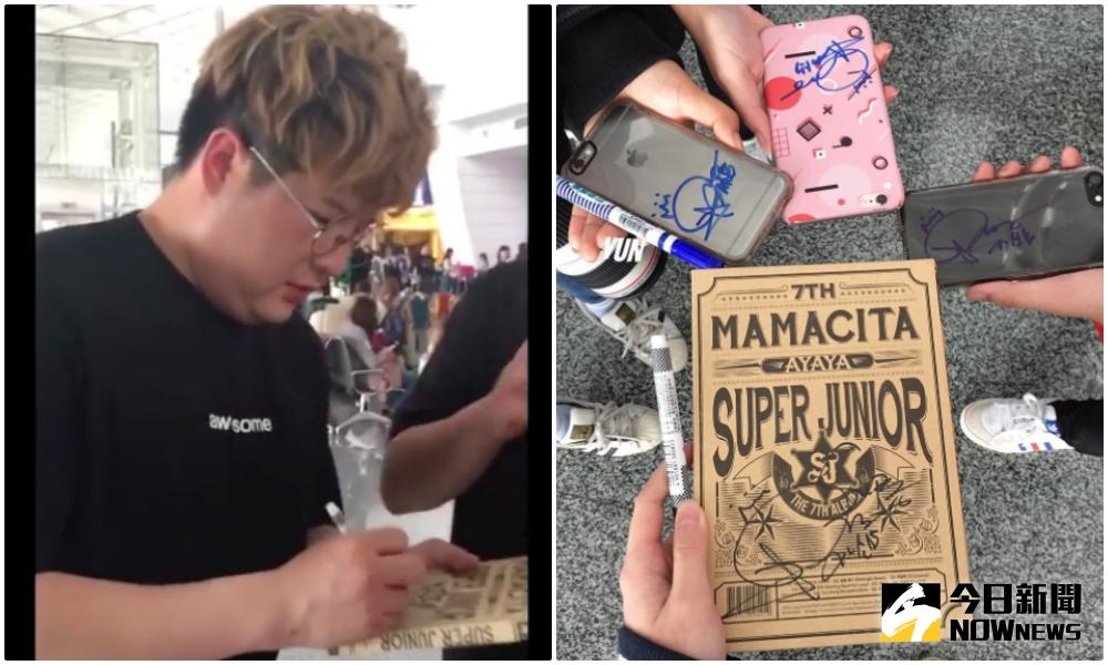 ▲神童（左）14日現身桃園機場親切為粉絲簽名，此趟來台則是錄綜藝節目《Battle Trip》。（圖／翻攝IG，2017.4.14）