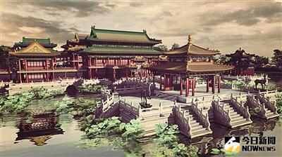 乾隆時期，圓明園方壺勝境復原圖。