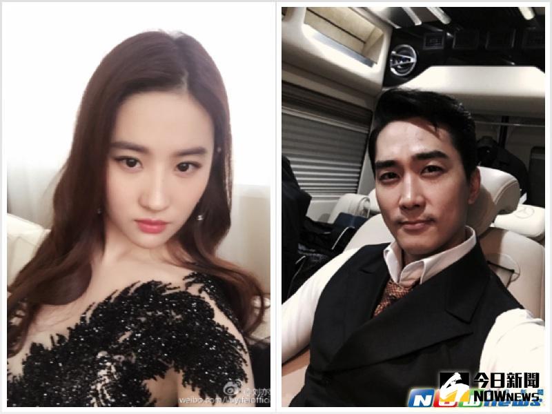 ▲劉亦菲（左）被爆今年將帶球嫁宋承憲。（圖／翻攝自劉亦菲、宋承憲微博，2017.04.11）