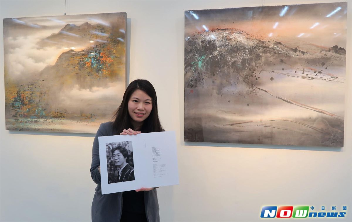 ▲侯貞如為爸爸侯景章水墨畫遺作策展。（圖／記者陳宗傑攝,2017.5.31）