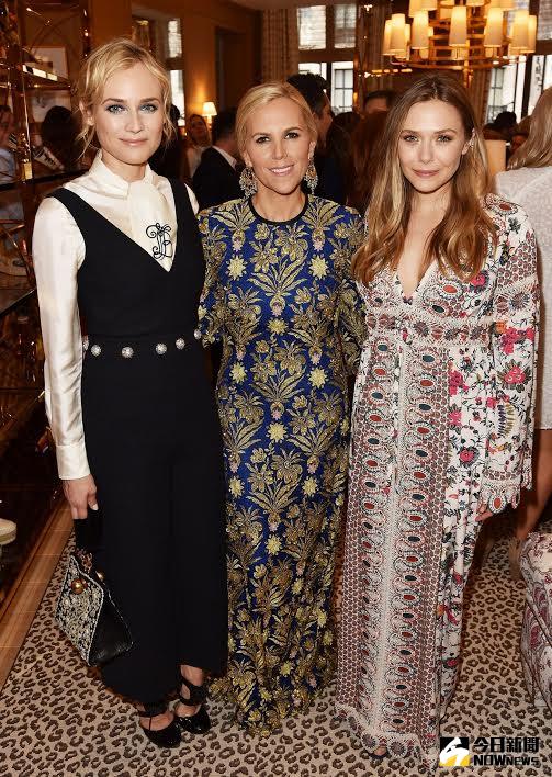 ▲德國女星黛安克魯格現身倫敦，穿出吊帶裙復古俏皮風。（圖／Tory Burch）