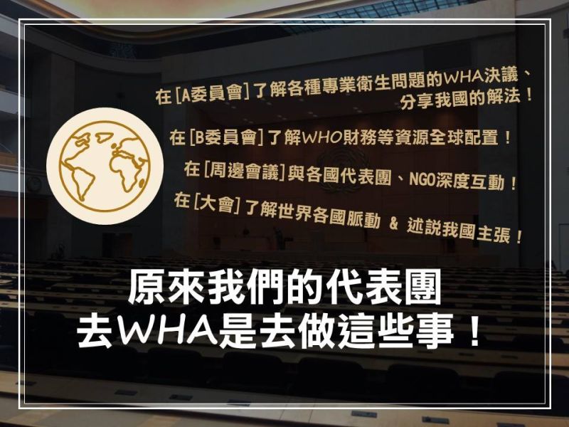 ▲衛福部整理1分鐘了解《WHA世界衛生大會》懶人包。（圖／翻攝自網路）