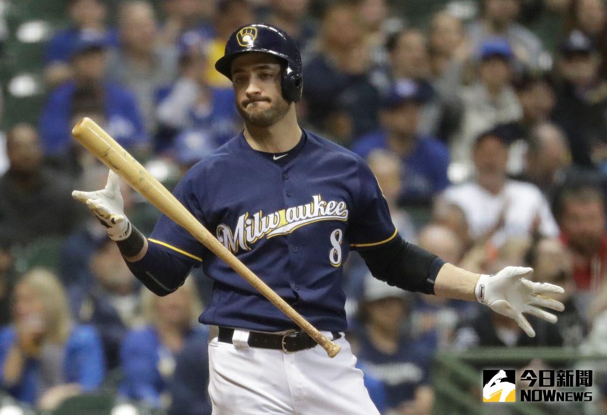 ▲Ryan Braun因左小腿緊繃，又要進入傷兵名單。（圖／美聯社／達志影像）