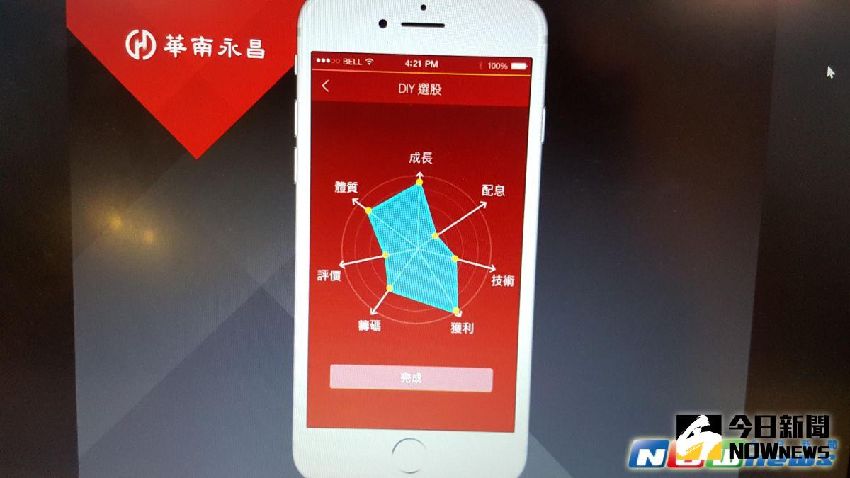 ▲證券業者為了搶得商機，紛紛推出數位理財APP搶客。華南永昌證券推出「好神準」與「好神算」APP，強調雷達選股，可從七大面向得出個股評價。（圖／記者許家禎攝，2017.5.17）