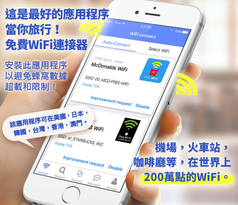 ▲自動連接城市內免費Wi-F「TownWiFi」。（圖／公關照片）