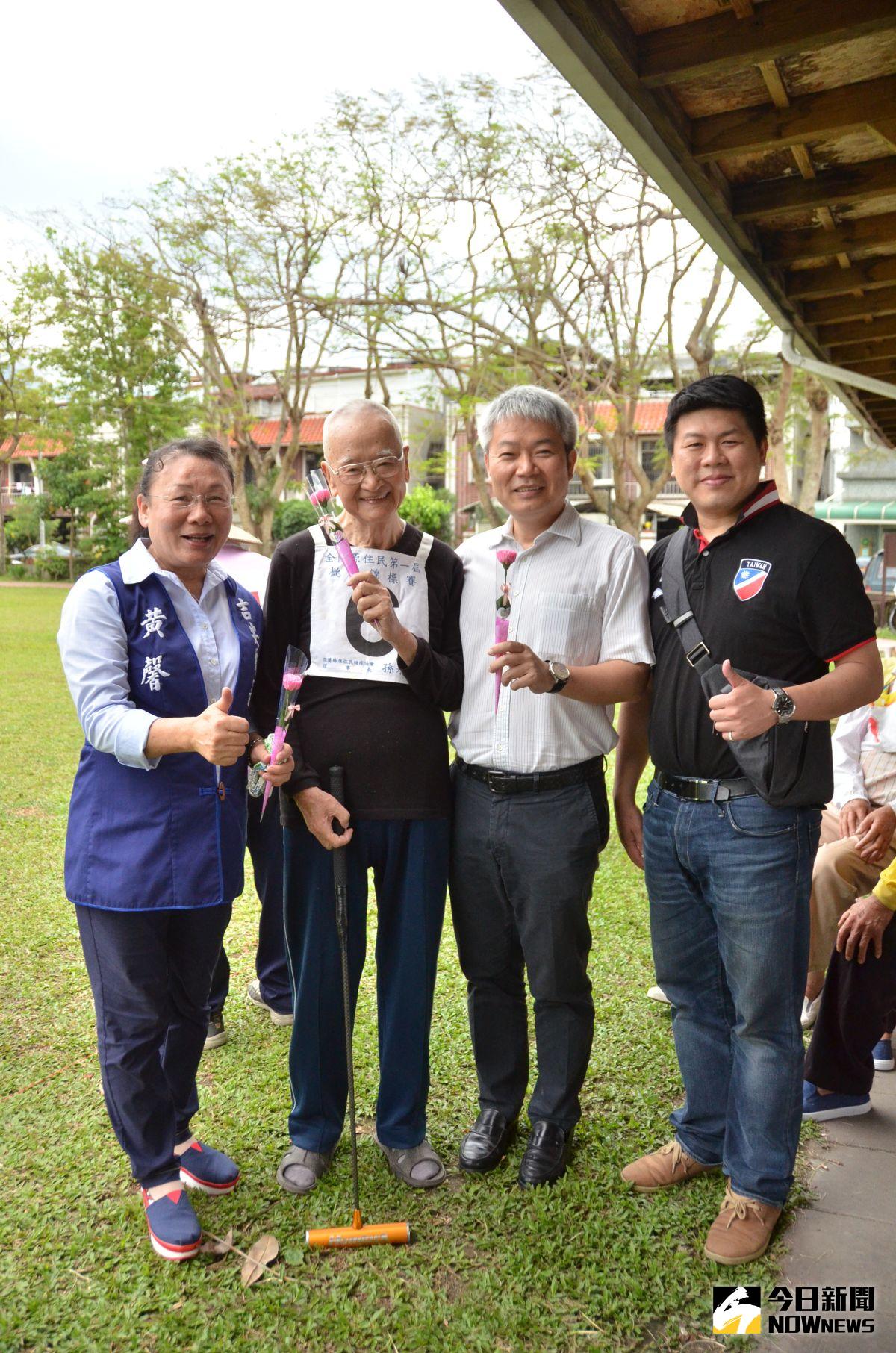 ▲鄉長盃槌球賽事，95歲的徐國英是本次賽事中最年長的選手。（圖／吉安鄉公所提供,20017.05.13）