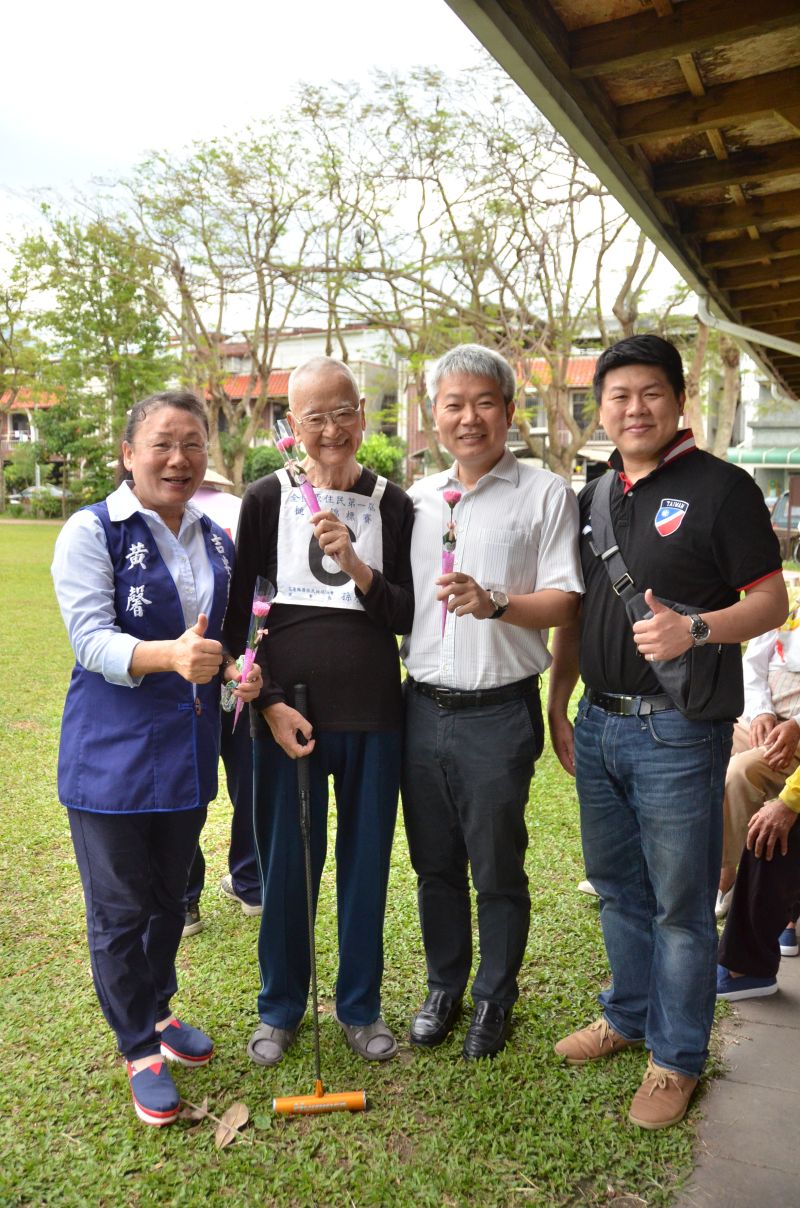 ▲鄉長盃槌球賽事，95歲的徐國英是本次賽事中最年長的選手。（圖／吉安鄉公所提供,20017.05.13）