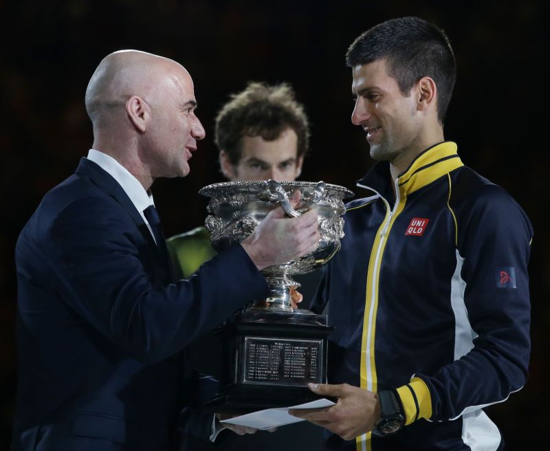 ▲Djokovic (右) 請來傳奇球星Agassi (左) 執教（圖／美聯社／達志影像）