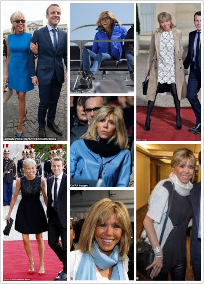 ▲法國第一夫人布莉姬穿出屬於63歲女人的優雅與自信。(圖／Daily Mail)。