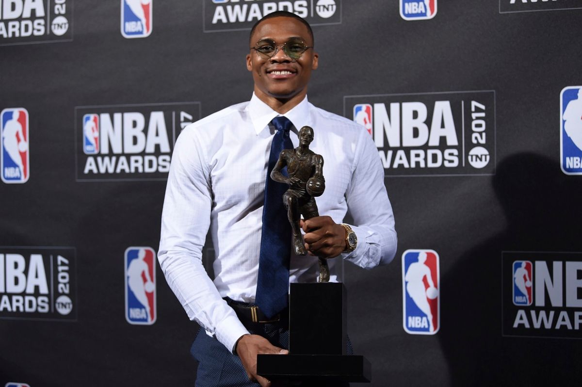 ▲Russell Westbrook榮獲本季年度MVP，其感性謝言引人熱淚。（圖／美聯社／達志影像）