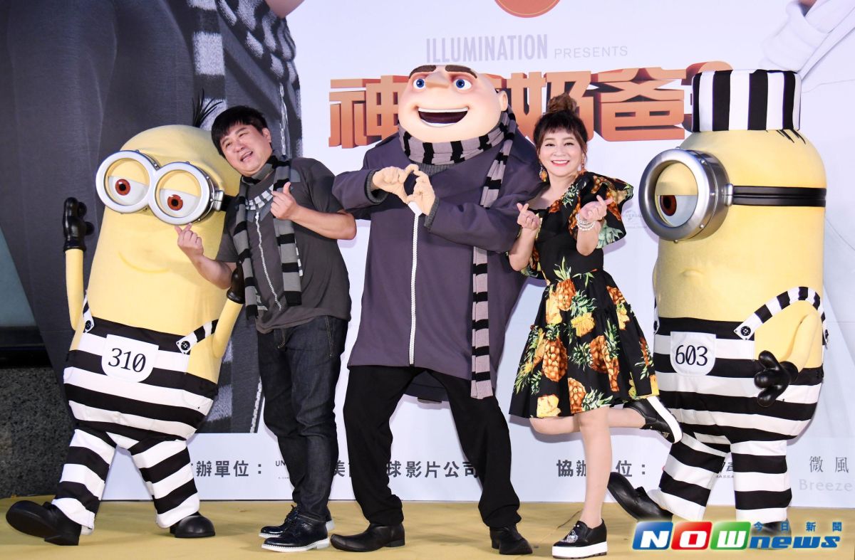 ▲胡瓜、王彩樺出席《神偷奶爸3》歡樂首映派對。（圖／記者林調遜攝，2017.6.26）