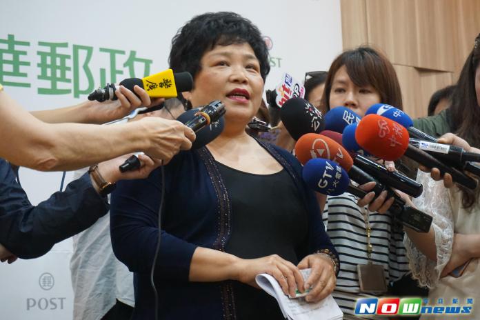 ▲中華郵政主秘藍淑貞今天證實國內郵資將於8月1日起調漲。（圖／記者林縉明）
