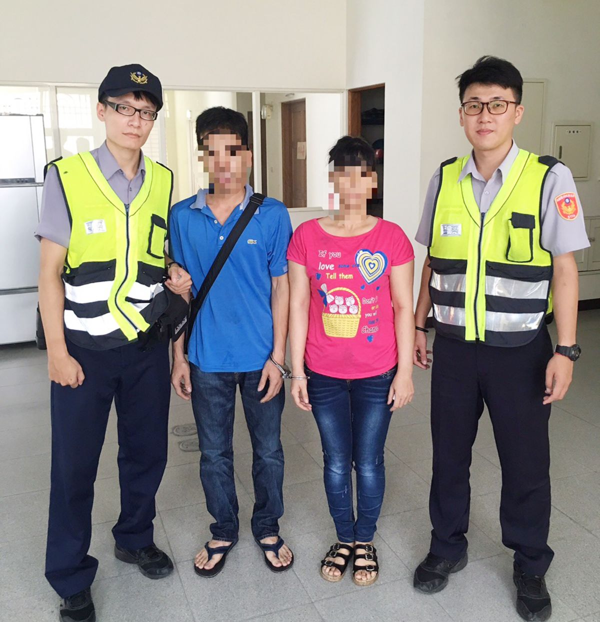 ▲1對越南籍的男女逃逸外勞，因好奇看火警被查獲。（圖／／記者吳宇翻攝,2017.6.20）